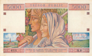 5000 francs Trésor Public type 1955