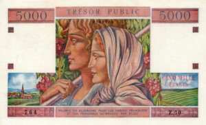 5000 francs Trésor Public type 1955