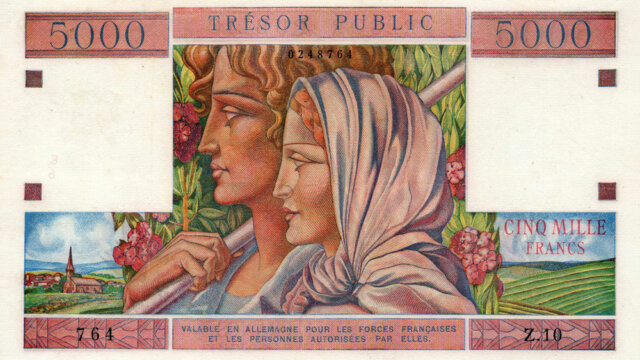 5000 francs Trésor Public type 1955