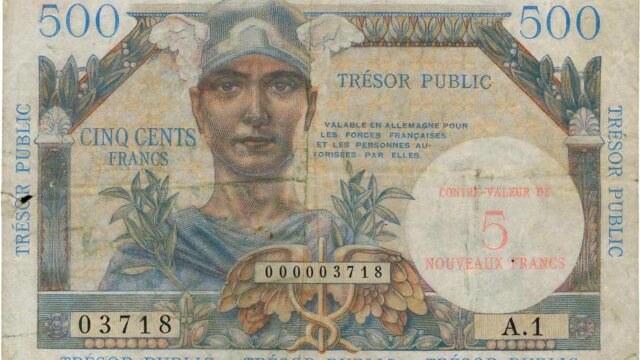 5NF sur 500 francs Trésor Public type 1960