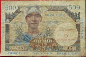 5NF sur 500 francs Trésor Public type 1960