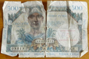 5NF sur 500 francs Trésor Public type 1960