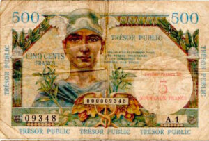 5NF sur 500 francs Trésor Public type 1960