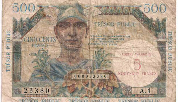 5NF sur 500 francs Trésor Public type 1960