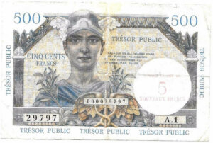 5NF sur 500 francs Trésor Public type 1960