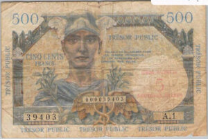 5NF sur 500 francs Trésor Public type 1960