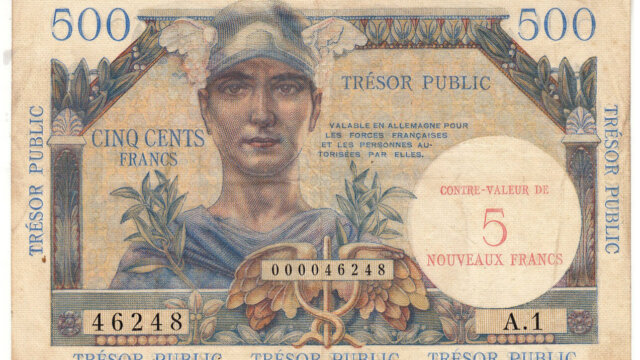 5NF sur 500 francs Trésor Public type 1960