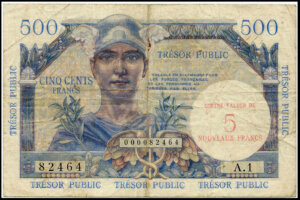 5NF sur 500 francs Trésor Public type 1960