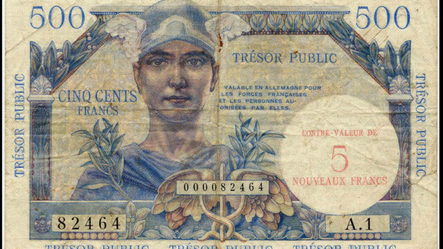 5NF sur 500 francs Trésor Public type 1960