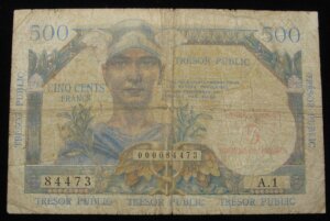 5NF sur 500 francs Trésor Public type 1960