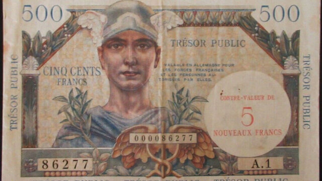 5NF sur 500 francs Trésor Public type 1960