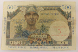 5NF sur 500 francs Trésor Public type 1960