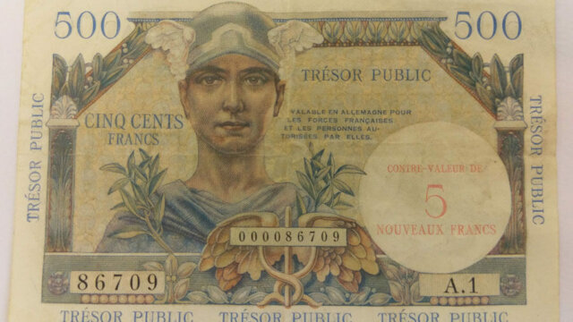 5NF sur 500 francs Trésor Public type 1960