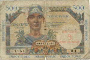 5NF sur 500 francs Trésor Public type 1960