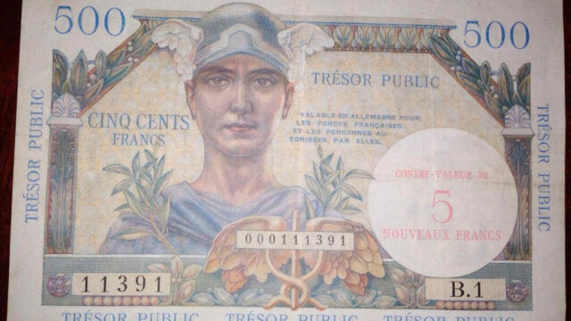 5NF sur 500 francs Trésor Public type 1960