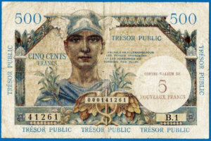 5NF sur 500 francs Trésor Public type 1960