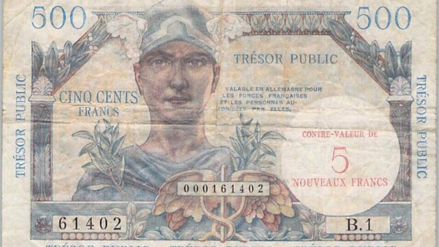 5NF sur 500 francs Trésor Public type 1960