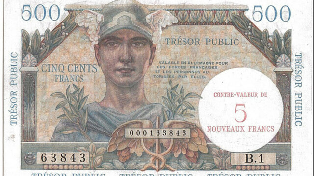 5NF sur 500 francs Trésor Public type 1960