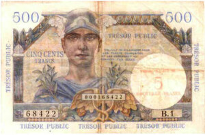 5NF sur 500 francs Trésor Public type 1960