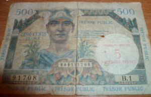 5NF sur 500 francs Trésor Public type 1960