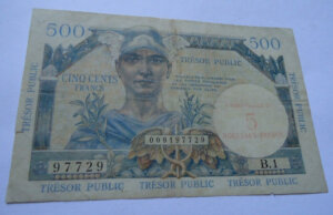 5NF sur 500 francs Trésor Public type 1960