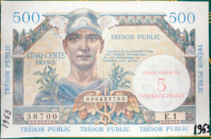 5NF sur 500 francs Trésor Public type 1960