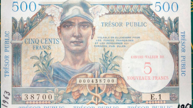 5NF sur 500 francs Trésor Public type 1960