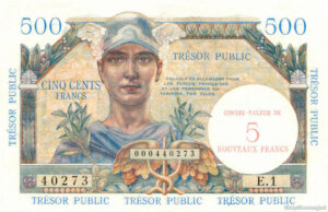 5NF sur 500 francs Trésor Public type 1960