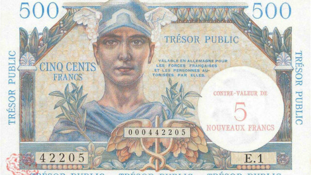 5NF sur 500 francs Trésor Public type 1960