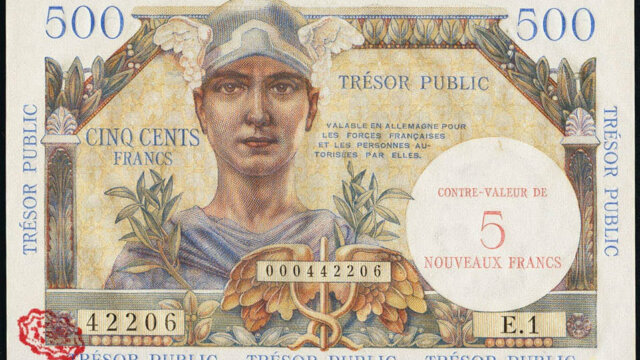 5NF sur 500 francs Trésor Public type 1960