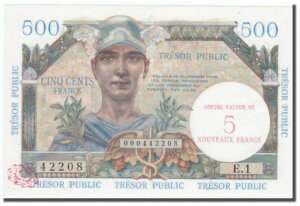 5NF sur 500 francs Trésor Public type 1960