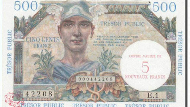 5NF sur 500 francs Trésor Public type 1960