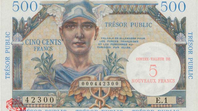 5NF sur 500 francs Trésor Public type 1960