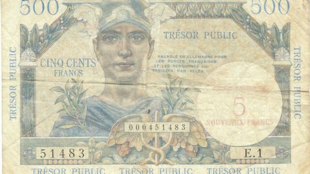 5NF sur 500 francs Trésor Public type 1960