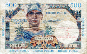 5NF sur 500 francs Trésor Public type 1960