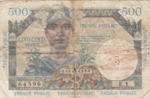 5NF sur 500 francs Trésor Public type 1960