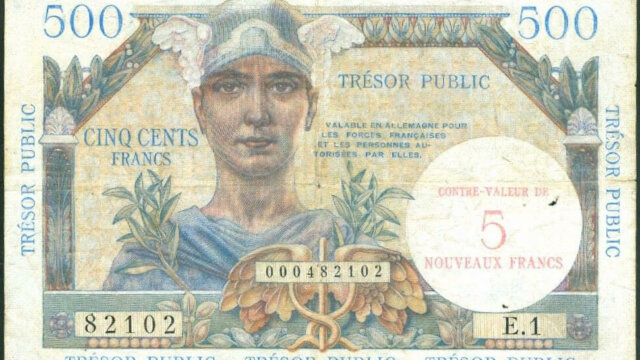 5NF sur 500 francs Trésor Public type 1960