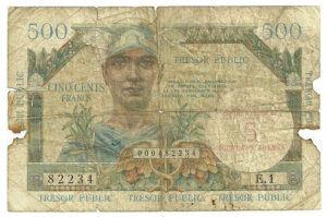 5NF sur 500 francs Trésor Public type 1960