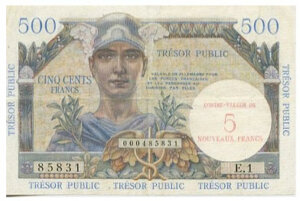 5NF sur 500 francs Trésor Public type 1960