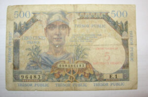 5NF sur 500 francs Trésor Public type 1960