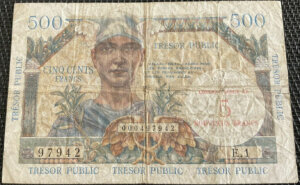 5NF sur 500 francs Trésor Public type 1960