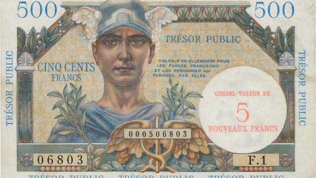 5NF sur 500 francs Trésor Public type 1960