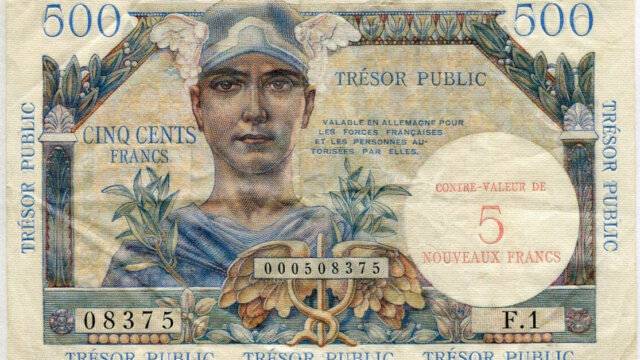 5NF sur 500 francs Trésor Public type 1960