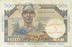 5NF sur 500 francs Trésor Public type 1960