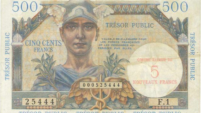 5NF sur 500 francs Trésor Public type 1960