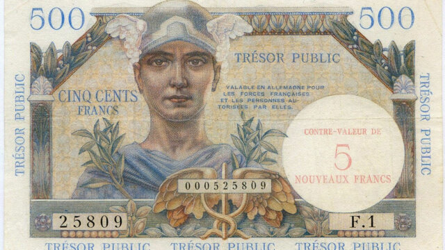 5NF sur 500 francs Trésor Public type 1960