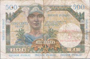 5NF sur 500 francs Trésor Public type 1960