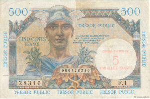 5NF sur 500 francs Trésor Public type 1960