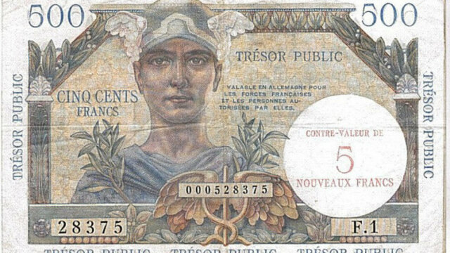 5NF sur 500 francs Trésor Public type 1960