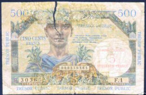 5NF sur 500 francs Trésor Public type 1960